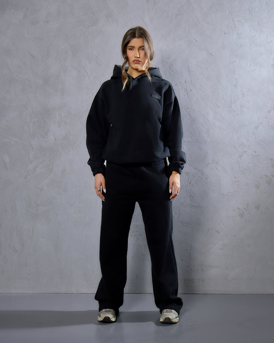 THE CORE OVERSIZED HOODIE - BLACK
