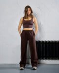 THE CORE WIDE LEG JOGGER - ESPRESSO